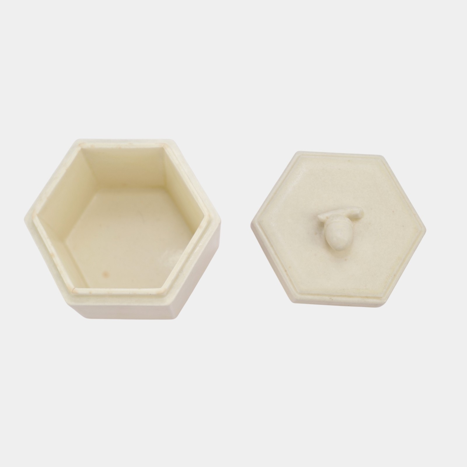 Rookwood 1925 Art Pottery White Arts And Crafts Acorn Finial Covered Jar 2795