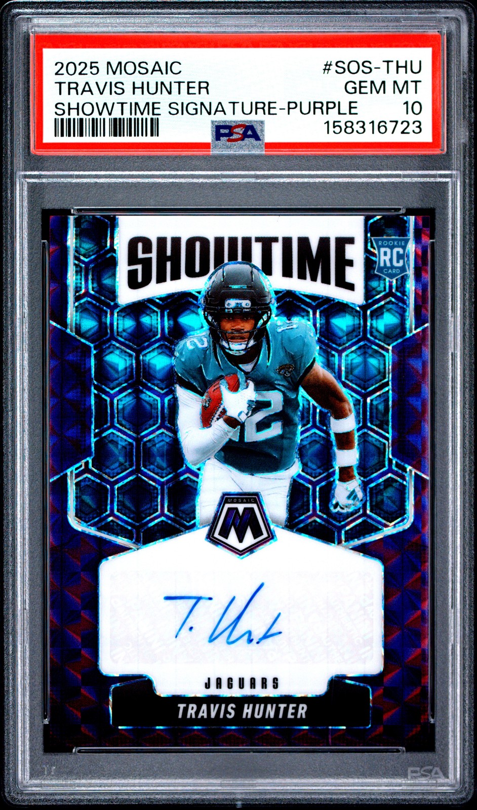 Travis Hunter Panini Mosaic Showtime Signatures #SOSTHU Purple