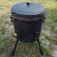 Uzbek Kazan Uchag Stove for 12–17L Pot | Steel 3mm Plov Ochag Lagman