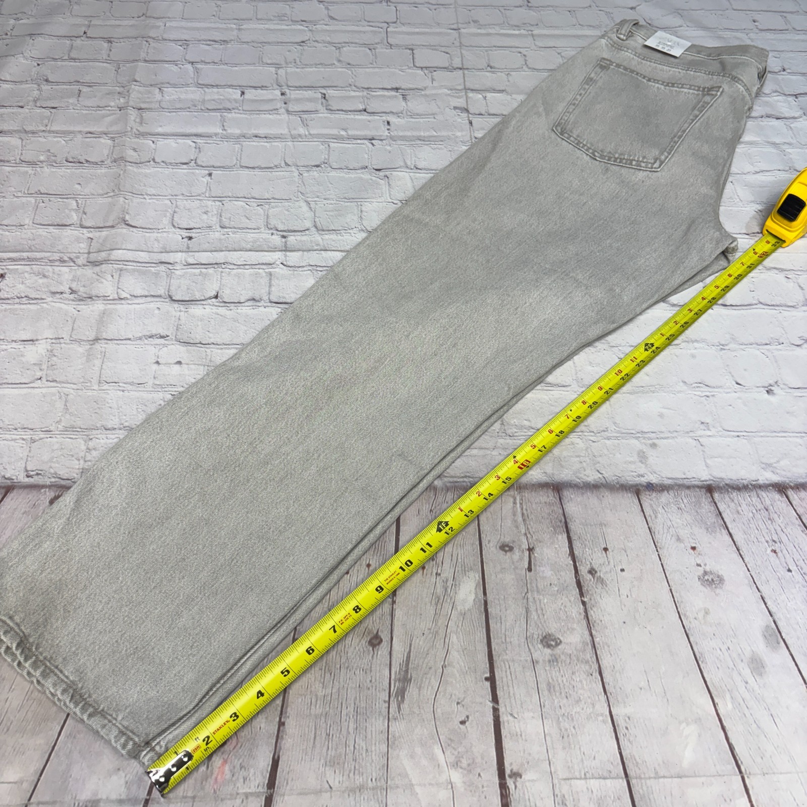 NWT Zara Men’s Gray Straight Leg Jeans Size 34 - 100% Cotton image 6