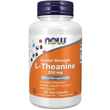 Now Foods, L-Theanin, Double Strength, 200 mg, 120 Kapseln
