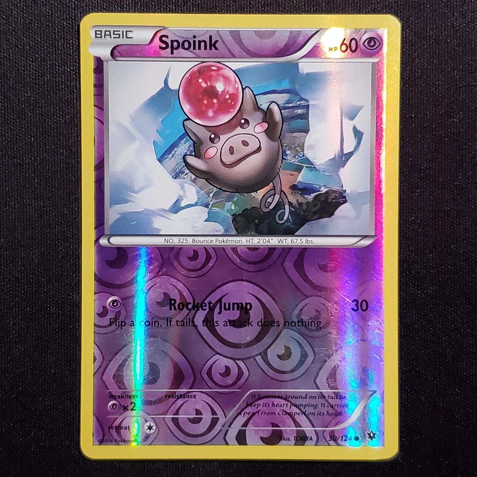 Spoink 30/124 Reverse Holo Common Fates Collide Pokemon Moderately Played