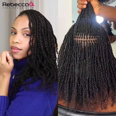 Afro Kinky Bulk Echthaar zum Flechten Dreadlocks natürliche Farbe 10-22 Zoll     