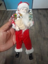 Vintage Santa Claus Porcelain Face & Hands Christmas Ornament. 9 inch Tall
