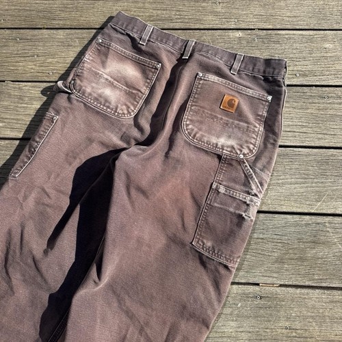 Vintage Faded Worn-In Brown Carhartt Double Knee 33x32 by Carhartt, $195 - Photo 4