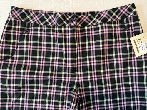EP Pro Golf Shorts Pro Elasticizzato Plaid Multicolore Donna Taglia 10 St Kitts NUOVO - Foto 3 di 16