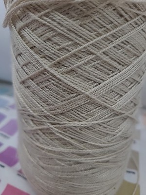 1 Lbs 8.9 oz Yarn 100% Silk Yarn Weaving Macrame Crochet Art Beige 