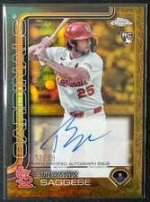 2025 Topps Chrome RC Thomas Saggese Gilded Collection Gold Auto /99