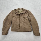 Vintage US Army WWII Army Ike Field Jacket Military Mens 38R Olive Green Wool