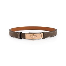 Hermes Kelly Belt Etoupe Rose Gold Stamp 5HA0529 136220903