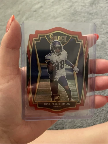 2020 Panini Select - Premier Level Justin Jefferson #161 Red Prizm Die-Cut (RC)