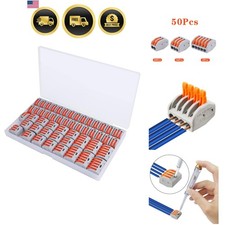50 PCS Lever Wire Electrical Connectors Nuts Assortment Kit with 28-12 AWG, M...