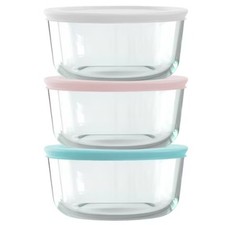 Pyrex   6-pc 4-cup Round Glass Storage Set wi...