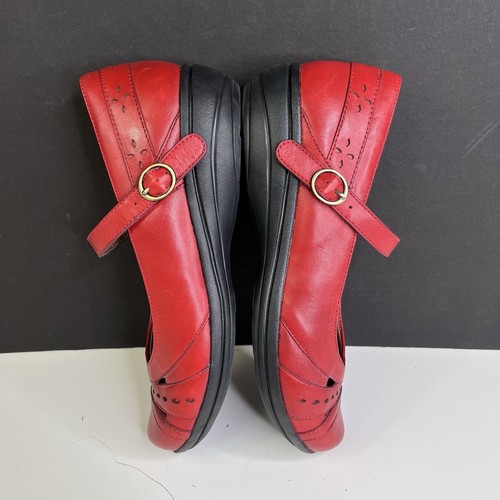 Dansko Mary Jane Shoes Women's Size 42 US 11.5-12 Red Leather Platform Comfort - Picture 5 of 9