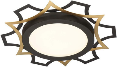 Sleek Black LED Edge Lit Flushmount Light - Modern Ceiling Fixture