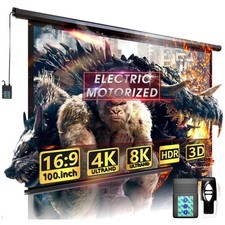 100" Motorized Projector Screen - 16:9 Electric Screen