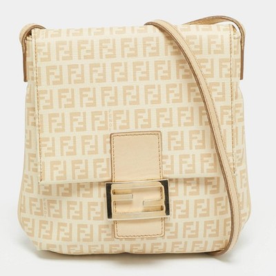 バッグ Fendi Beige Zucchino Handbag ITALY Fendi Beige Zucchino Coated Canvas Messenger Bag | eBay
