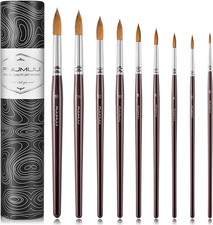Sable Watercolor Brushes 9Pcs Professional Superior Kolinsky Watercolor Paint Br