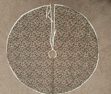 New Holly Berry Christmas Tree Circular Skirt Gold Glitter