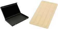 Black Display Case Box Necklace Bracelet w/ Beige 24 Earring Display Tray Insert