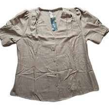 Blooming Jelly Womens XL Casual Blouse Puff S...