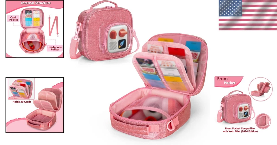 Estojo de transporte de poliéster moderno para Yoto Mini com vários bolsos organizacionais - Imagem 2 de 4