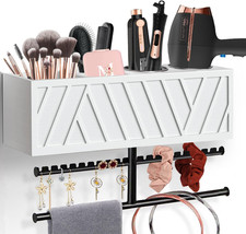 Rustic Hair Dryer Holder Wall Mounted,Hair Styling Tools Accessories Organizer