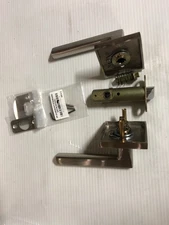 Passage Set, Square Rosette, Helios Lever (Right Hand, Satin Nickel)