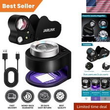 Luxury Dual Magnifier Set: 30X 60X Loupe with 3 LED  3 UV Lights for Collectors