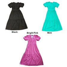 French Connection Women's Bubble Sleeve Poplin Maxi Dress