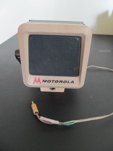 vintage motorola external speaker metal with bracket--untested