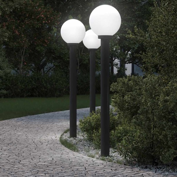 Pollerleuchten 3 Stk. 120 Cm Schwarz IP44 Pollerleuchte Pollerleuchten Stehlampe-image