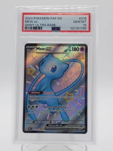 MEW EX 2024 POKEMON PALDEAN FATES SHINY ULTRA RARE #216 PSA 10 Q0895