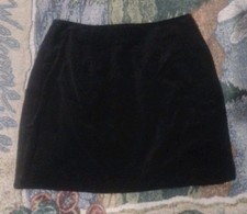 VTG 90s XOXO Size 5 Made In USA Black Crushed Velvet Pencil Skirt