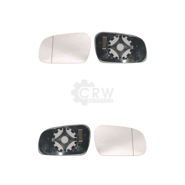 Spiegelglas Mit Haltefuss Set FüR VW FOX (5Z1 5Z3) Konvex AußEnspiegel-image
