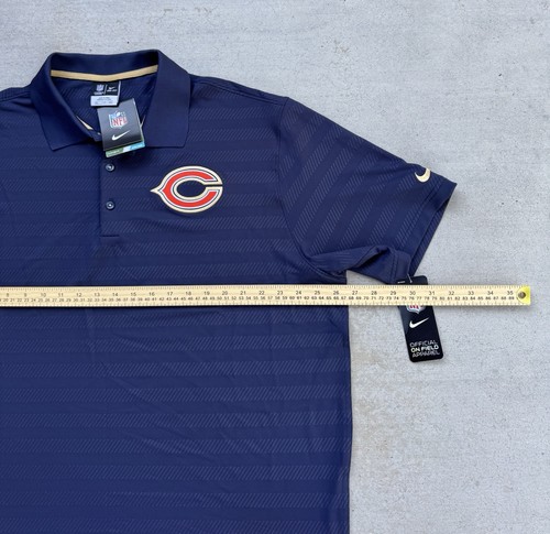 Nike Shirt Mens 2XL Blue Chicago Bears Dri-Fit On Field Polo NFL Football NEW - Picture 15 of 15