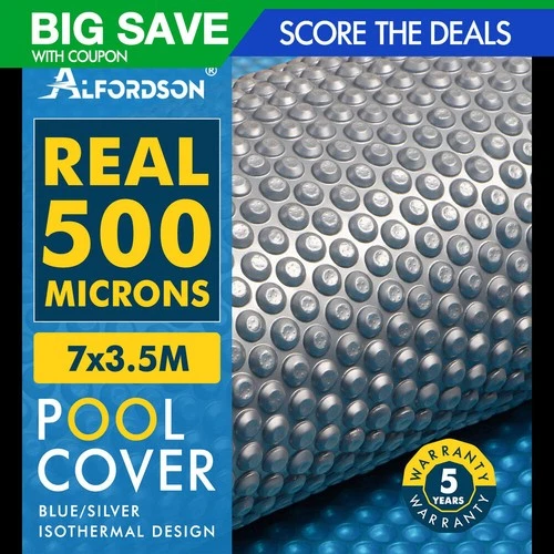 ALFORDSON Pool Cover 500 Microns Solar Blanket Swimming Isothermal 7X3.5M - Picture 1 of 12