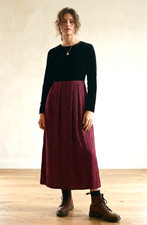 Vintage 90s Dress Womens 4 Black Velvet Long Sleeve Dark Floral Maxi Whimsigoth