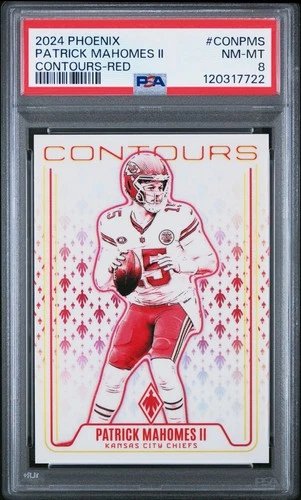 2024 Panini Phoenix - Contours Patrick Mahomes II #CON-PMS Red /99 PSA 8