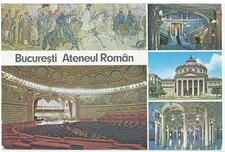 Bucharest Romania, Vintage PC, The Romanian Athenaeum, 3 Views, 1975