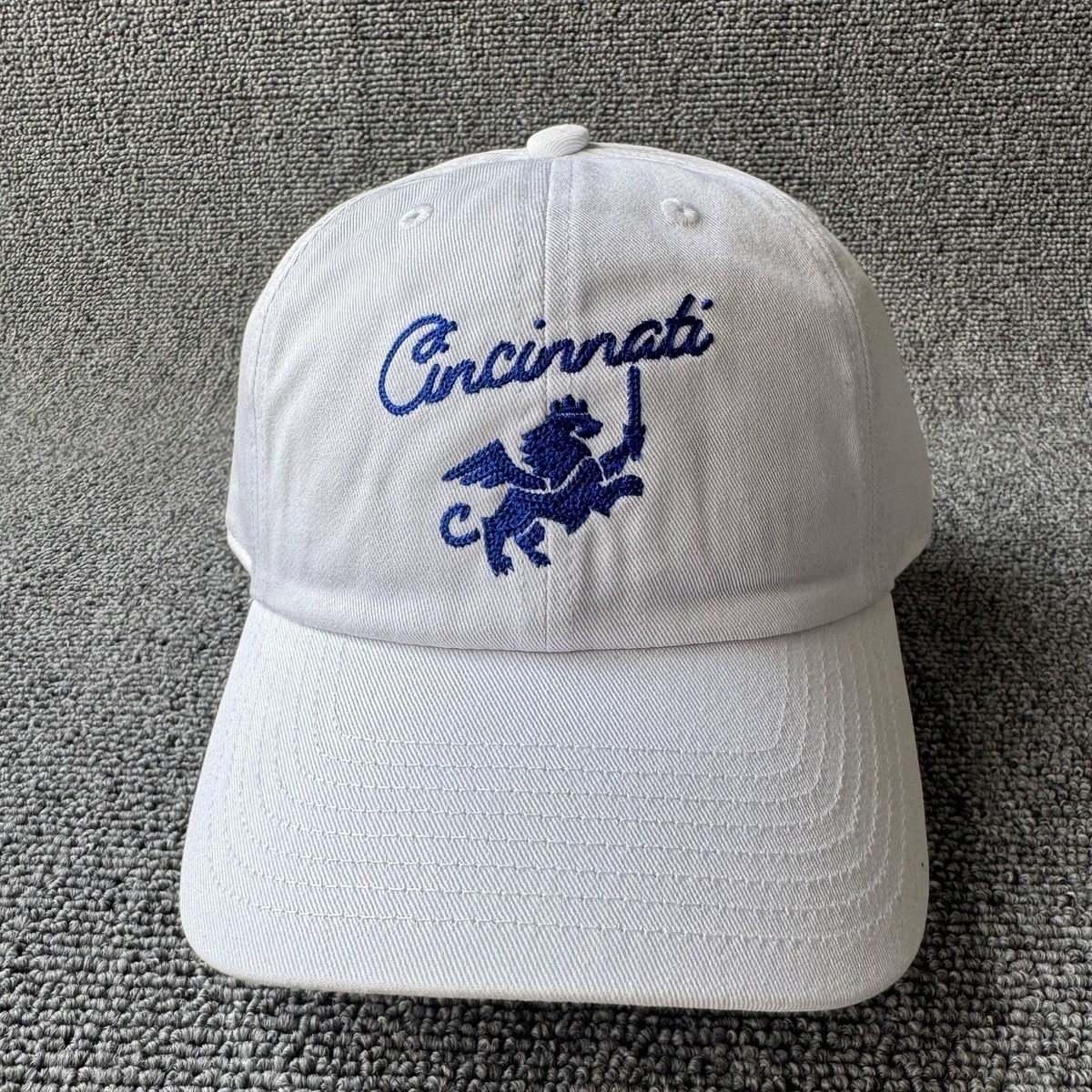 Mitchell & Ness Cincinnati White Blue Strapback Cap Hat
