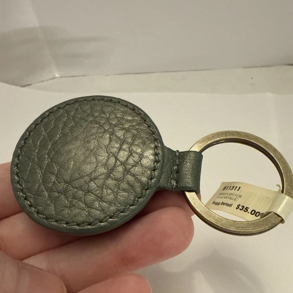 Cole Haan Cuero Verde Compacto Con Espejo Nuevo Con Etiquetas Llavero Llavero Vintage Llavero Llavero Foto 4 de 4