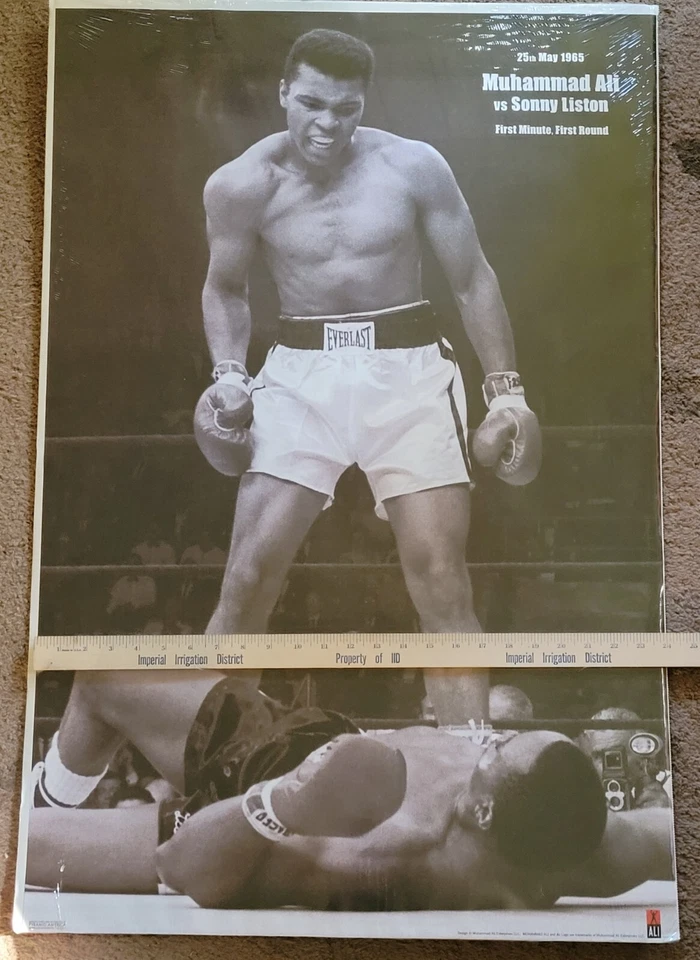 Vintage Muhammad Ali Large Poster Sonny Listen 24x36 Pyramid America Boxing Rare - Image 4 of 4