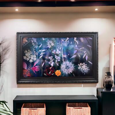 32'' to 65'' Inch Ornate frame for Samsung The Frame TV,  Distressed Black Finish