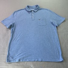 Vineyard Vines Edgartown Polo Shirt Mens Large Blue Lightweight Stretch Golf
