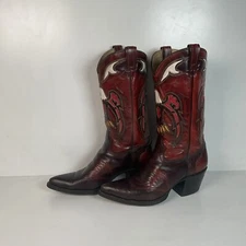 Texas Eagle Thunderbird Cowboy Boots 11 D Independence Day 4th Of July