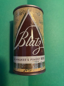 VINTAGE 1952 BLATZ FLAT TOP BEER CAN PABST BREWING COMPANY MILWAUKEE WISCONSIN