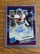 2023 Panini Clearly Donruss Rated Rookie Autographs Purple /175 #88 Tyjae Spears
