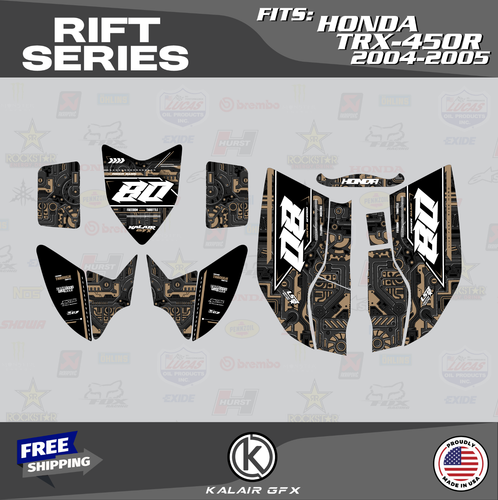 Graphics Kit for HONDA TRX450R TRX 450R (2004-2005) 16 Mil Rift Series - Tan - Picture 4 of 6