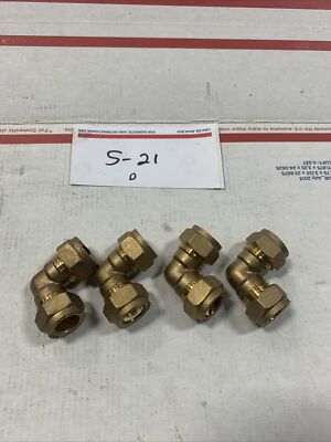 EN1254-2  15mm Brass 90-degree Compression Elbow Fitting . Lot Of 4